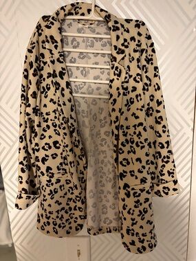 Maurices Beige Leopard Print Blazer Jacket